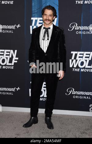Tyler Posey arriva alla premiere di Los Angeles di Paramount+'s "Teen Wolf: The Movie" tenutasi presso l'Harmony Gold Theater di Hollywood, CA il 18 gennaio 2023. © Janet Gough / AFF-USA.COM Foto Stock