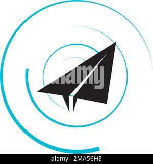 Disegno del logo dell'illustrazione vettoriale dell'icona del piano della carta Illustrazione Vettoriale