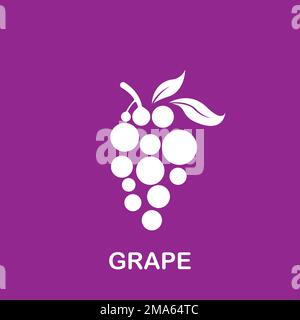 Disegno del modello di illustrazione vettoriale dello sfondo del logo Grape Illustrazione Vettoriale