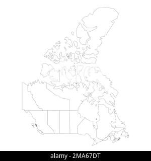 Mappa politica del Canada delle divisioni amministrative Illustrazione Vettoriale