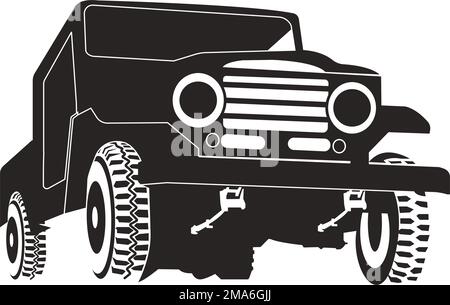 disegno modello di illustrazione vettoriale per suv auto 4x4 fuoristrada. Illustrazione Vettoriale