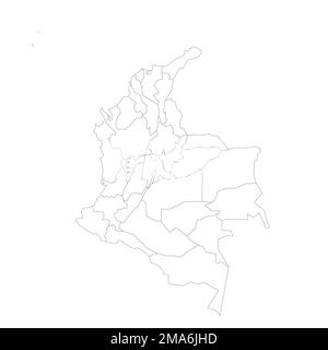 Colombia mappa politica delle divisioni amministrative Illustrazione Vettoriale