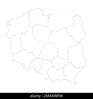 Polonia carta politica delle divisioni amministrative Illustrazione Vettoriale
