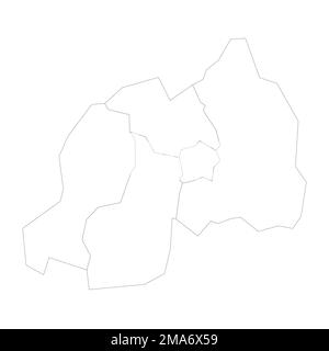 Rwanda mappa politica delle divisioni amministrative Illustrazione Vettoriale