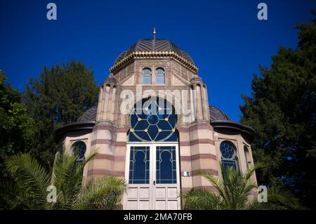 Padiglione Belvedere in stile moresco, Giardino Zoologico-Botanico, Wilhelma, Stoccarda, Baden-Wuerttemberg, Germania Foto Stock