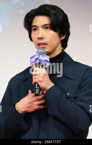 Keno Kaku ha fatto una apparizione a sorpresa all'evento di uscita per il film di animazione Kin no Kuni Mizu no Kuni' il 18 gennaio 2023, a Tokyo, Giappone. Credit: AFLO/Alamy Live News Foto Stock
