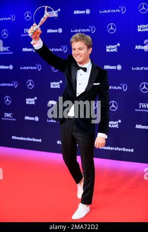 Campione del mondo di Formula 1 Nico Rosberg, vincitore del premio 2017 Laureus World Sports Awards, Monaco, Sporting Monte-Carlo, Red Carpet Foto Stock