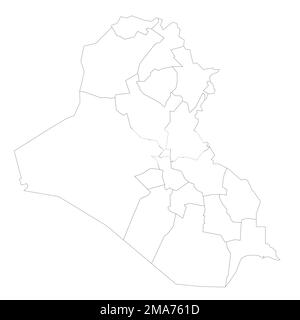 Iraq mappa politica delle divisioni amministrative Illustrazione Vettoriale
