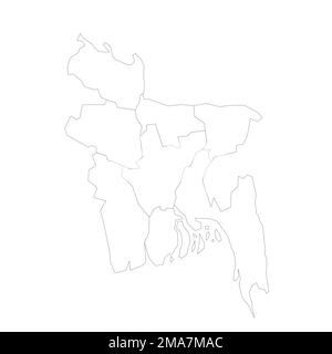 Bangladesh mappa politica delle divisioni amministrative Illustrazione Vettoriale