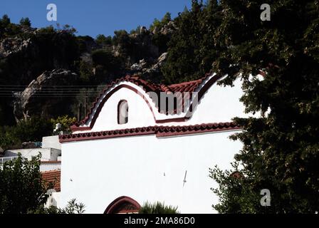 Grecia, Dodecaneso, isola di Rodi, villaggio tradizionale Platanias Foto Stock