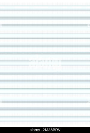 Carta per grafici. Carta a griglia stampabile con doghe su sfondo bianco. Un foglio di musica vuoto con il personale. Modello geometrico per composizione, educazione Illustrazione Vettoriale