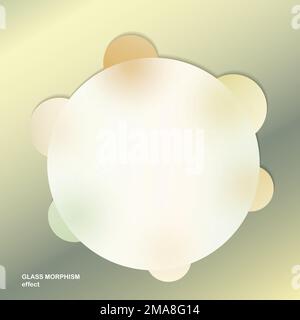 Sfondo moderno con effetto vettoriale del morfismo in vetro. Design in vetro trasparente. Stile tendenza glassmorfismo. Banner astratto con colore bianco Illustrazione Vettoriale