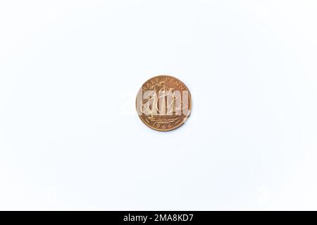 Inglese halfpenny. Denaro corrente nel Regno Unito Foto Stock