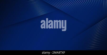 Un'illustrazione di astratte strisce blu isolate su uno sfondo blu scuro Illustrazione Vettoriale
