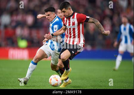 Yuri Berchiche dell'Athletic Club durante la partita della Copa del Rey tra Athletic Club e RCD Espanyol allo stadio di San Mames il 18 gennaio 2023, a Bilbao Foto Stock