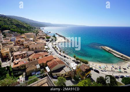 Paesaggio urbano aereo di Pizzo, Calabria, Italia Foto Stock