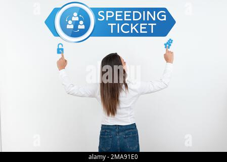 Visualizzazione concettuale accelerazione ticket. Test psicologico fotografico concettuale per la massima velocità di esecuzione di un'attività Foto Stock