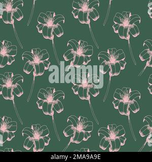 Pattern senza giunture vettoriale Daylily Illustrazione Vettoriale