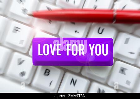 Segno che mostra l'amore per voi. Foto concettuale sensazione di affetto per l'amante o vicino uno Foto Stock
