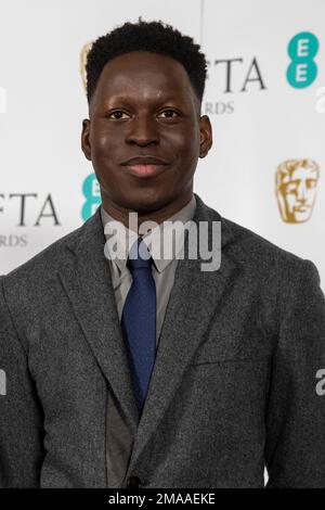 Londra, Regno Unito. 19 gennaio 2023. L'attore Toheeb Jimoh annuncia le candidature per l'EE BAFTA Film Awards 2023 presso la sede di BAFTA a Piccadilly. Credit: Stephen Chung / EMPICS / Alamy Live News Foto Stock