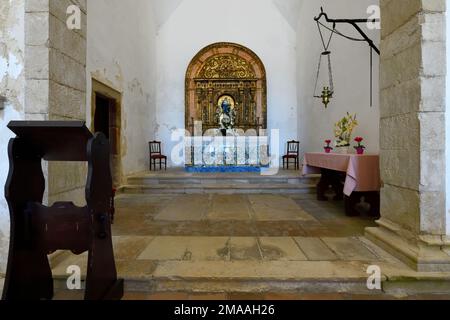 Chiesa di Nossa Senhora da Graça, interno, Fortezza Sagres, Sagres, Vila do Bispo, quartiere Faro, Algarve, Portogallo Foto Stock