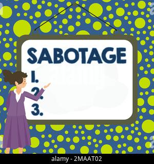 Didascalia concettuale Sabotage. Approccio aziendale distruzione degli strumenti e dei materiali di un datore di lavoro da parte dei lavoratori Foto Stock