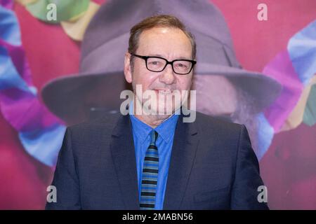 18 gennaio 2023, Roma, RM, Italia: L'attore americano Kevin Spacey partecipa alla prima del film ''uomo che disegnÃ² Dio'' al Cinema Adriano di Roma (Credit Image: © Matteo Nardone/Pacific Press via ZUMA Press Wire) SOLO PER USO EDITORIALE! Non per USO commerciale! Foto Stock