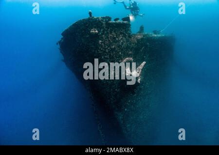 SS Thistlegorm era una nave a vapore da carico britannica che è stata costruita nell'Inghilterra nord-orientale in 1940 ed affondata dall'aereo tedesco del bombardiere nel Mar Rosso in 1941 Foto Stock