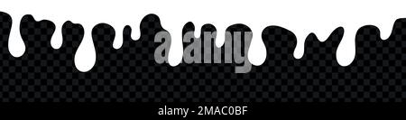 Gocciolamento di vernice liquida. Set di gocce di colata bianca. gocce di crema bianca goccia spruzzi, isolato yogurt latte gocce fluenti. Illustrazione vettoriale Illustrazione Vettoriale