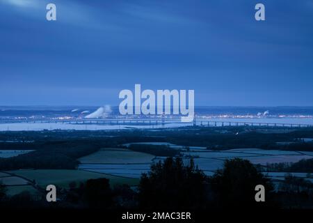 Il ponte Prince of Wales sul fiume Severn a Caldicot. Foto Stock