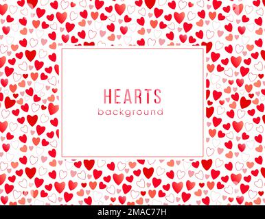 Sfondo con cuori nei colori rosa e rosso Illustrazione Vettoriale