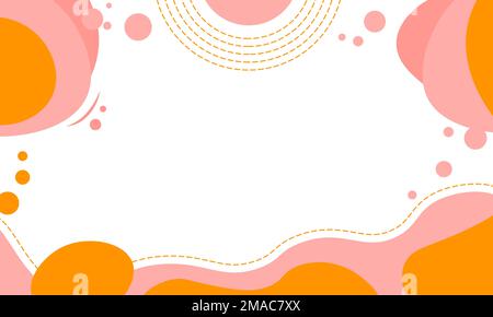 Banner modello colorato di colore rosa e arancione. Design a forma liquida. Illustrazione Vettoriale