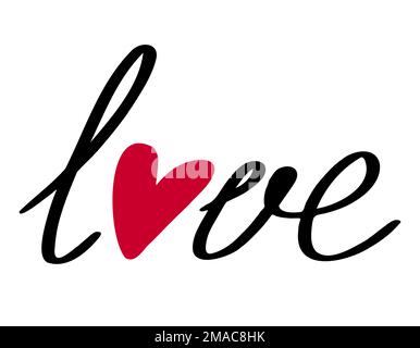 Il design dei biglietti d'auguri con un testo elegante per la festa di San Valentino felice. citazione scritta. Illustrazione Vettoriale