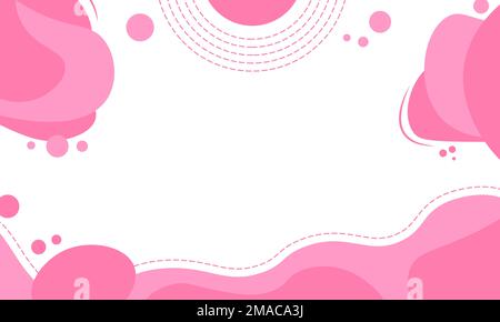 Banner modello colorato di colore rosa. Design a forma liquida. Illustrazione Vettoriale