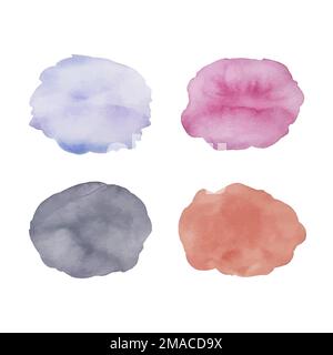 Cerchi di acquerello per il design. Punti acquerelli impostati Illustrazione Vettoriale
