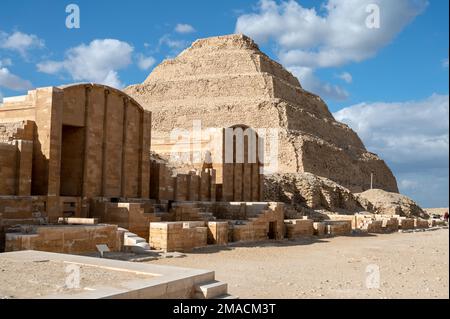 Djoser Step Pyramid, Saqqara, Cairo, Egitto Foto Stock