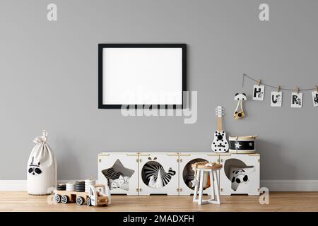 mockup dalla stanza interna del bambino con lo sfondo colorato Foto Stock