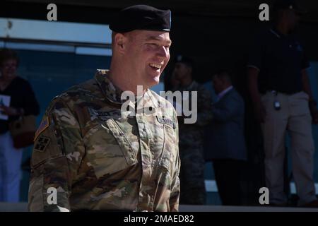 III corpo armato accoglie Briga. Il generale Christopher Beck, vice comandante generale di manovra entrante, con una cerimonia alla sede del III corpo, Fort Hood, Texas, 26 maggio 2022. Foto Stock