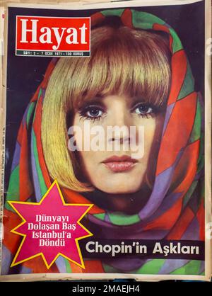 Hayat copertina rivista turca 1971 Foto Stock