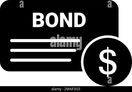 Icona della silhouette di monete obbligate e dollari. Debito pubblico e societario. Vettore modificabile. Illustrazione Vettoriale