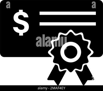 Icona della silhouette dei titoli di stato. Titoli del Tesoro. Vettore modificabile. Illustrazione Vettoriale