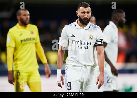 Spagna. 19th Jan, 2023. Karim Benzema (Real Madrid, #9) reagisce Credit: Saolab/Alamy Live News Foto Stock