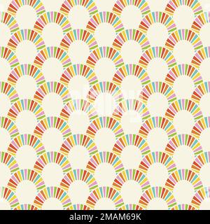 Scala arcobaleno mosaico pattern continuo senza cuciture, tessere pattern vettoriale. Ideale per tessuti, imballaggi, carta da imballaggio Illustrazione Vettoriale