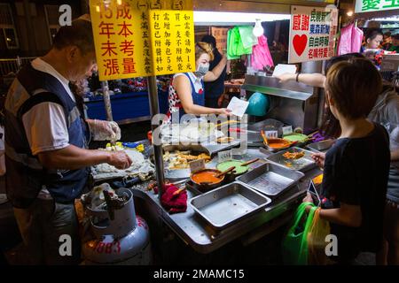 Venditore di strada in un Taipai, Taiwan Foto Stock