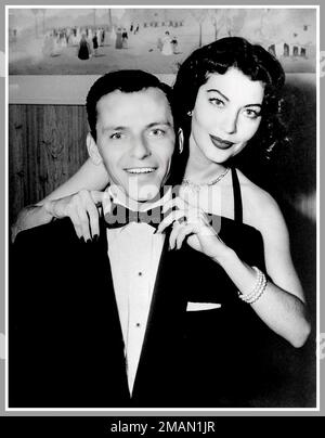 Frank Sinatra e la sua seconda moglie, Ava Gardner a Londra il 9 dicembre 1951. Erano stati sposati il 7 1951 novembre Londra UK Press Pubblicità Photo Foto Stock