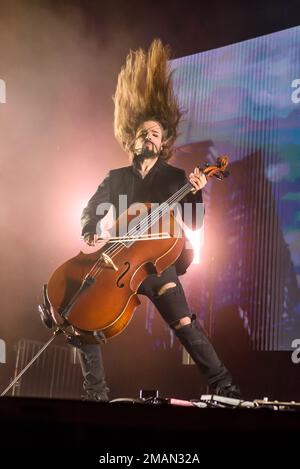 RIGA, LETTONIA. 19th gennaio 2023. Concerto della band finlandese Apocalyptica all'Arena riga. Credit: Gints Ivuskans/Alamy Live News Foto Stock