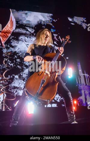 RIGA, LETTONIA. 19th gennaio 2023. Concerto della band finlandese Apocalyptica all'Arena riga. Credit: Gints Ivuskans/Alamy Live News Foto Stock