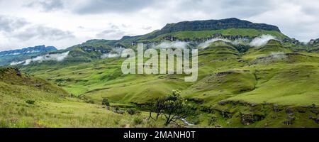 Paesaggio delle montagne Drakensberg, KwaZulu Natal, Sudafrica. Foto Stock
