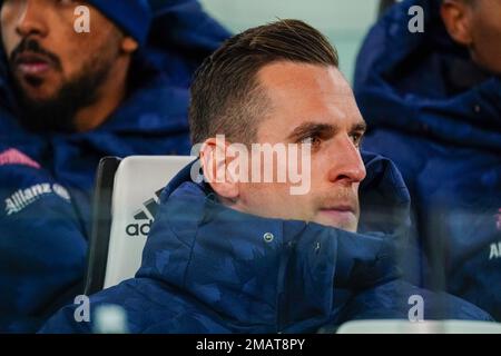 Arkadiusz Milik (Juventus FC) durante la Coppa Italia, Coppa Italia, gara di calcio 8 tra Juventus FC e AC Monza il 19 gennaio 2023 allo Stadio Allianz di Torino - Foto Morgese-Rossini / DPPI Credit: DPPI Media/Alamy Live News Foto Stock