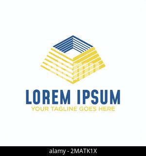 3D Pyramid o Building immagine grafica icona logo disegno astratto concetto stock vettoriale. Può essere utilizzato come simbolo relativo alla costruzione o alla proprietà Illustrazione Vettoriale